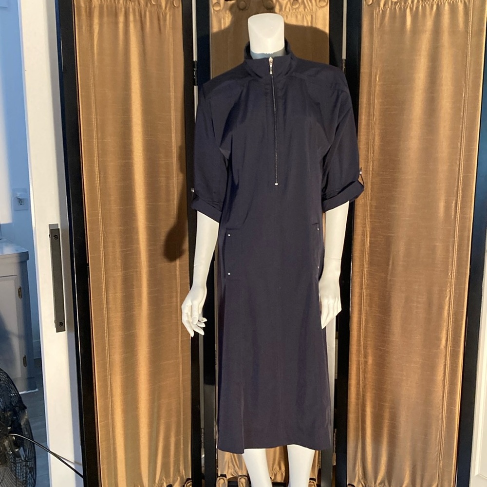 Sparrow Blue Sheath Dress with Dolman Sleeves